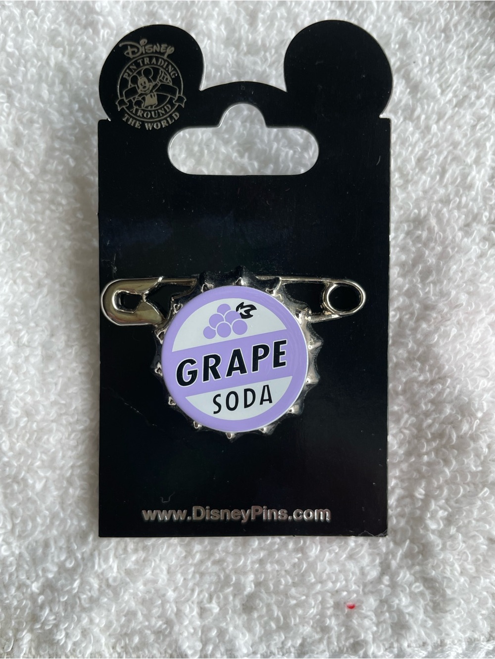 Disney Grape Soda Enamel Brooch — Lavender and White